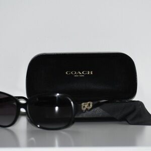 Coach Black Women's Sunglasses with Gold Logo Accent